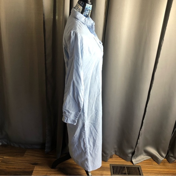 Vintage L.L. Bean Long Sleeve Midi Button Front Denim Like Collared Dress - Picture 6 of 14